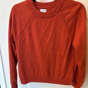 J. Crew Women's Vibrant Orange Crew Neck Sweater